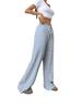 2026 Women's Casual Striped Cotton Pants with Elastic Waist and Drawstring