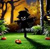 Halloween Horror Black Metal Scarecrow Ground Stake: Thrilling Outdoor Decoration