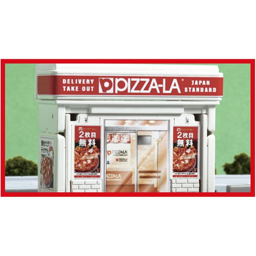 Takara Tomy Tomica Town Pizza Shop Toy Set with Mini Car for Ages 3 and Up