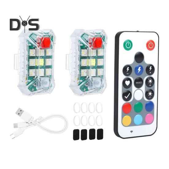 Bezdrátová LED stroboskopická světla s dálkovým ovládáním, vodotěsná dobíjecí 500mAh s vysokým jasem, blikající auto, noční výstražná světla pro auto, motocykl, kolo