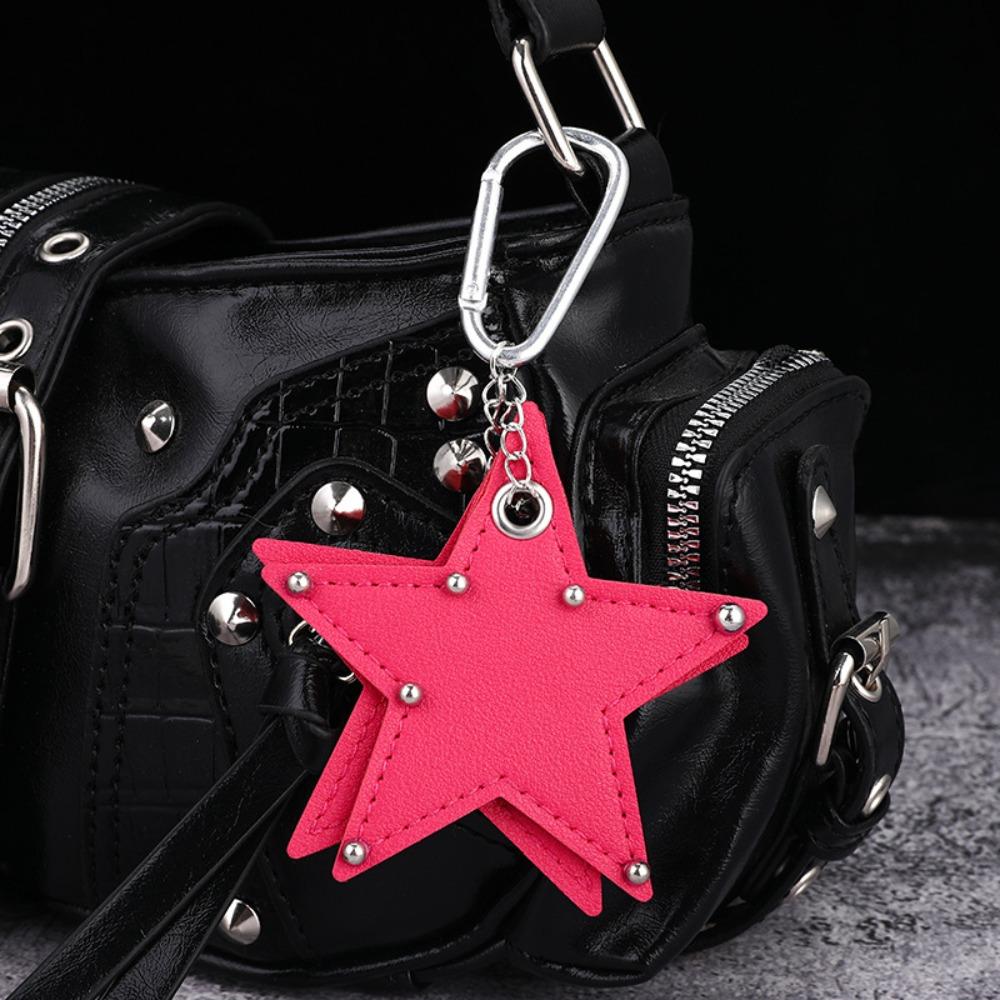 Handmade Drilling and Puncture Pentagram Bag Pendant Backpack Hangings Decor Gifts