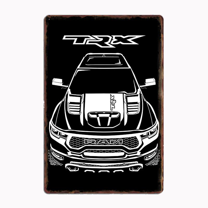 Ram 1500 TRX Truck 4X4 Off Road Posters Metal Sign Tin Wall Decor Club Garage Kitchen Room Custom Tin Home Decor