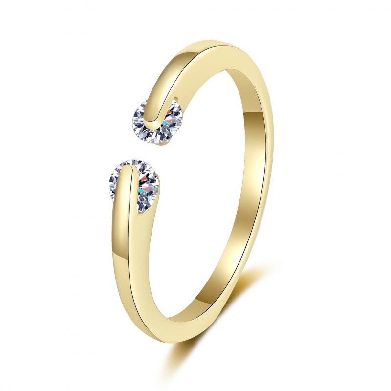 Niche Rhinestone Ring for Women – Personalized, Fashionable, Adjustable Open Design