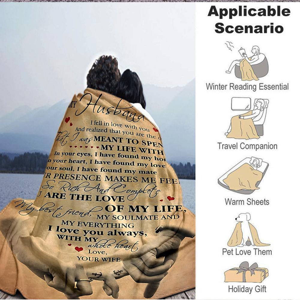 1pc Love Life Blanket, Lightweight Flannel Throw Blanket For Sofa, Bed, Travel, Camping, Living Room, Office238