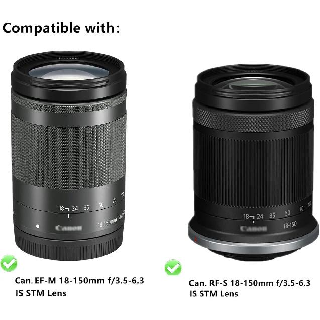 JJC EW-60F Reversible Lens Hood for Canon RF-S 18-150mm F3.5-6.3 Is STM Lens On EOS R7 R10 for Canon EF-M 18-150mm F3.5-6.3 M50