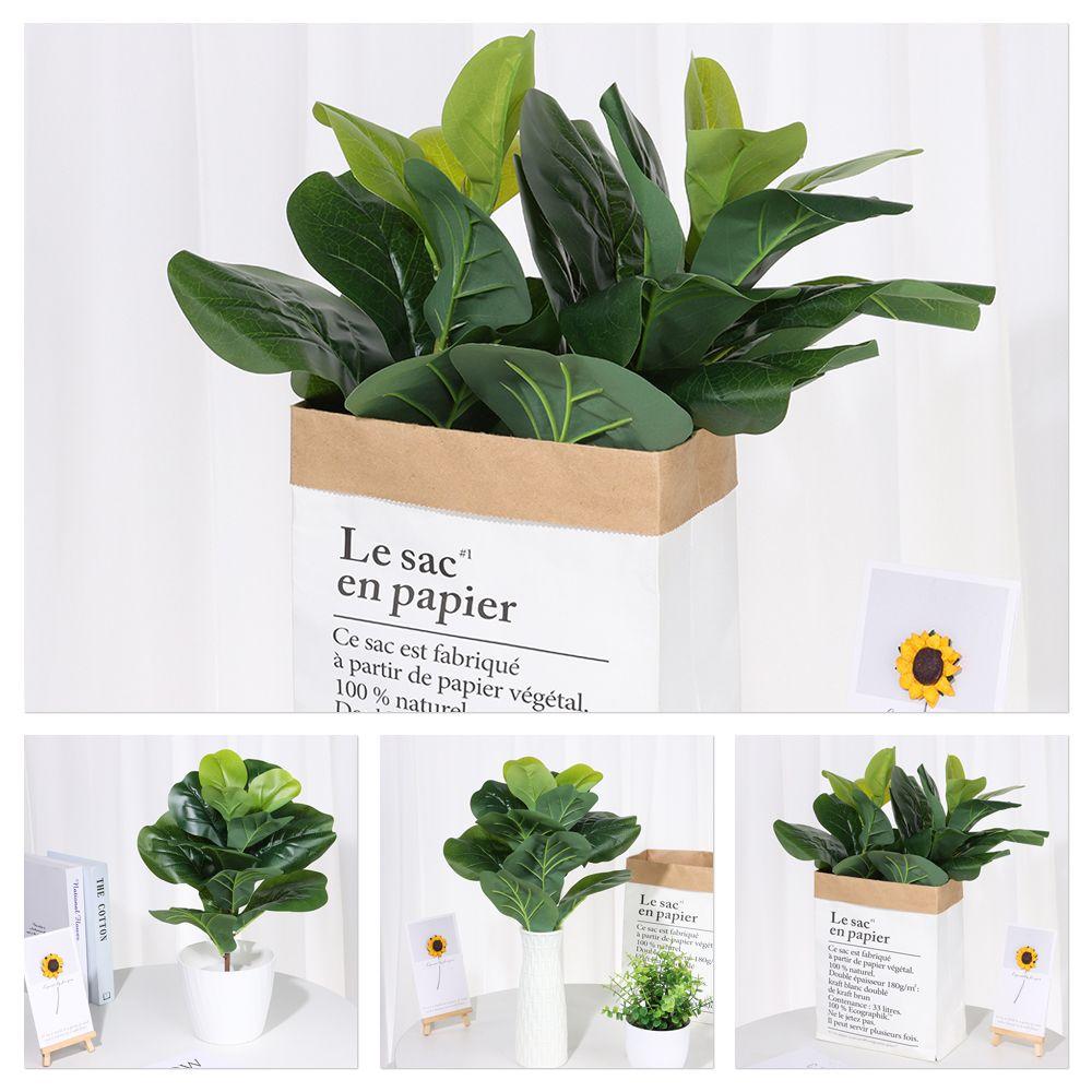 Party Supplies Courtyard Ornament Fake Plants Faux Leaves Lifelike Greenery Artificial Ficus Branch