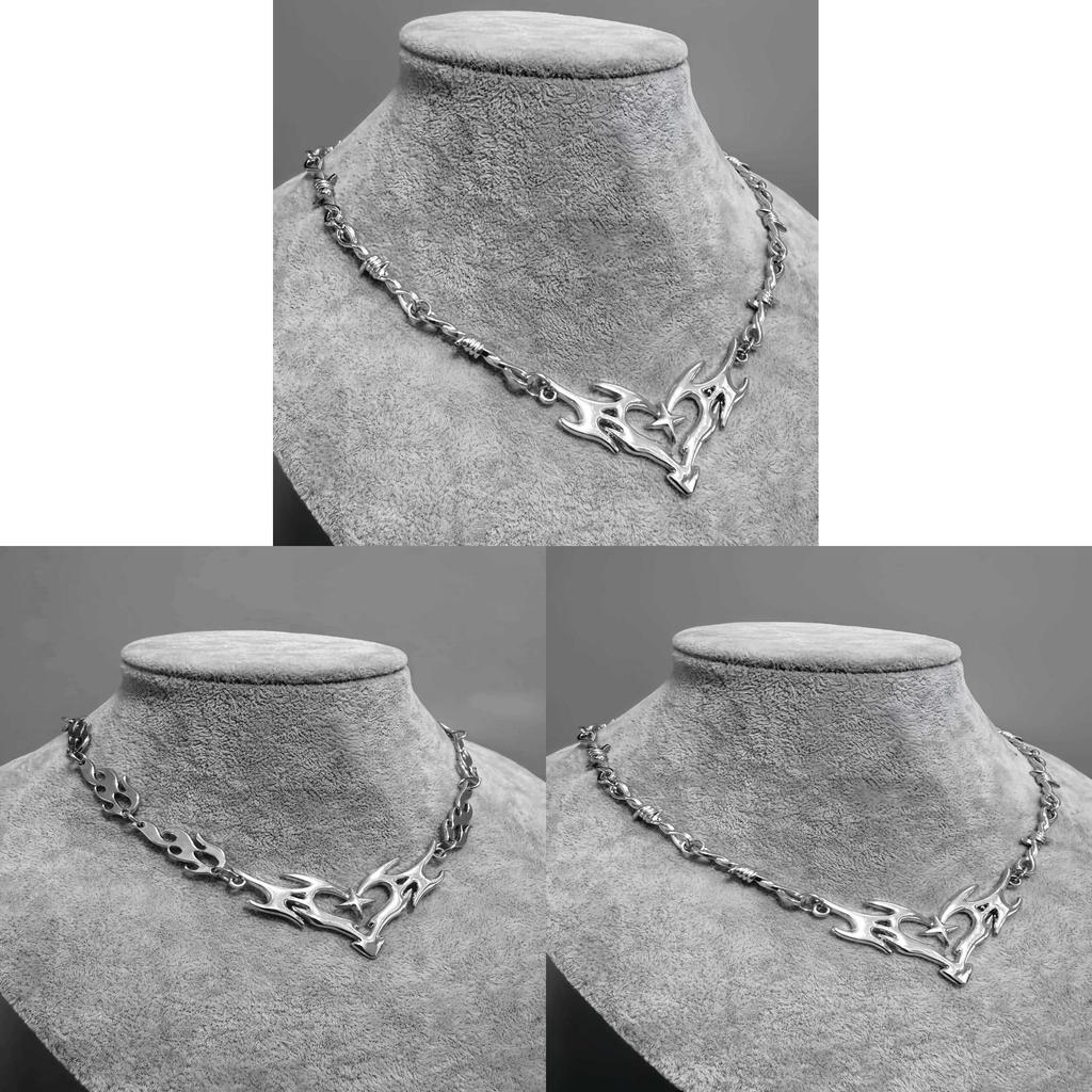 Geometric Heart Necklace With Electroplated Alloy Pendant For Men And Women