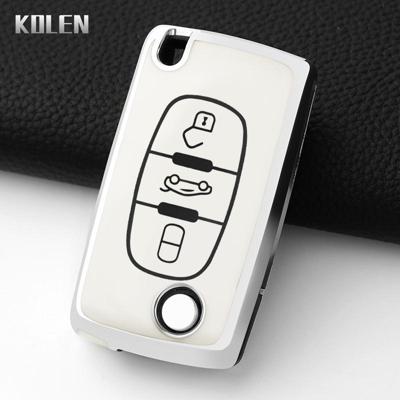 Mode Auto Schlüsselhülle Abdeckung Für Citroen C2 C3 C4 C5 C6 Xsara Berlingo Für Peugeot 207 307 308 407 607 807 Geschützter Schlüsselanhänger Fob