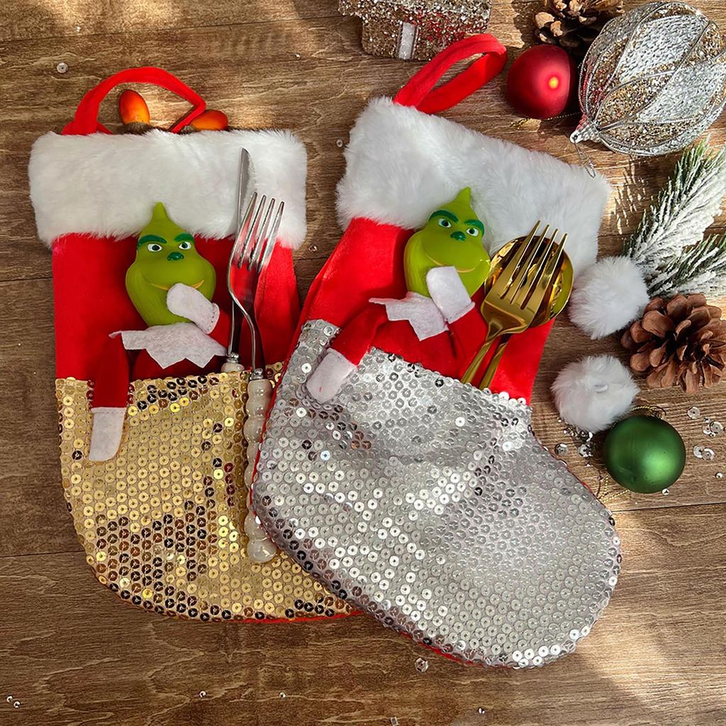 Multifunctional Christmas Stockings Green Christmas Ornaments Christmas Gifts