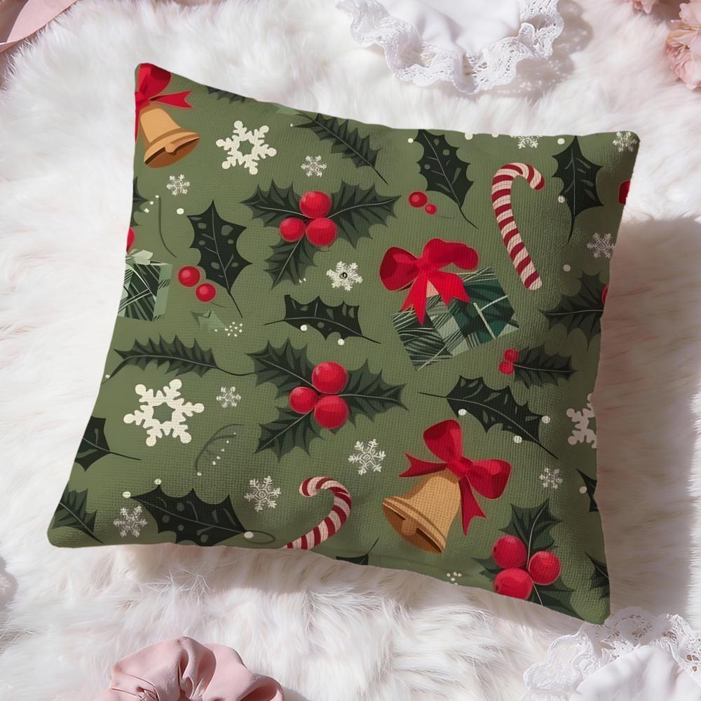 Christmas Cushion Cover Premium Comfort Reversible Pillow Cove -Two In One Design for Any Room & Car Interior