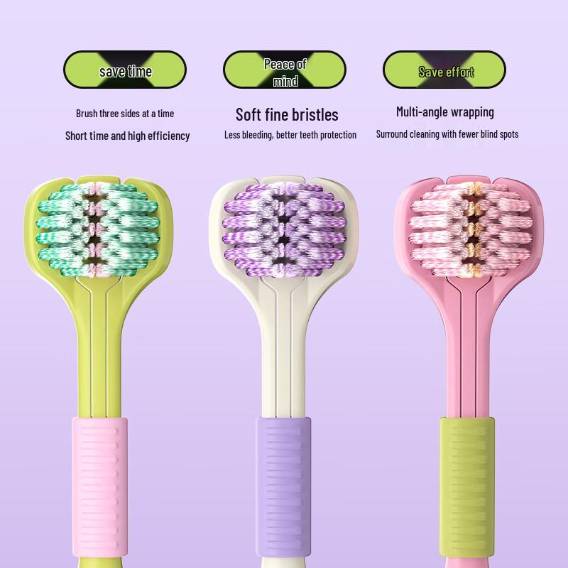 RAOYI Gentle Care Soft Bristle Toothbrush 3-Pack