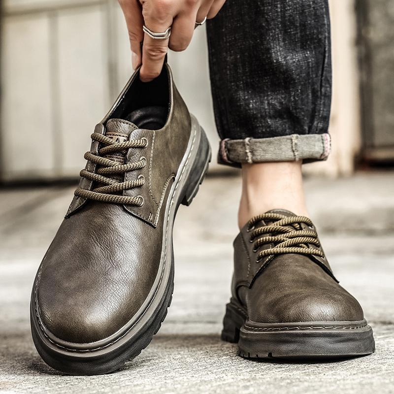 Fashion Platform Men's Classic Retro Patina Chelsea Boots Men British High Top Fashion Leather Ankle Boot Mens Casual Short Boots Shoes