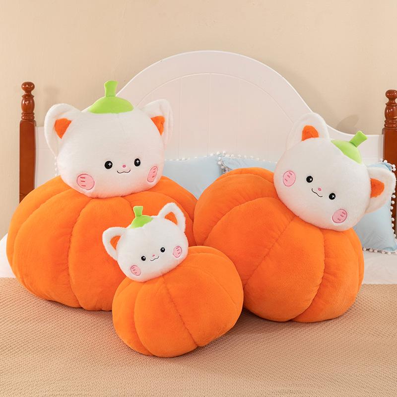 Cute Pumpkin Cat Plush Toy Girl Birthday Gift Sleeping Pillow Fashion Home Decoration