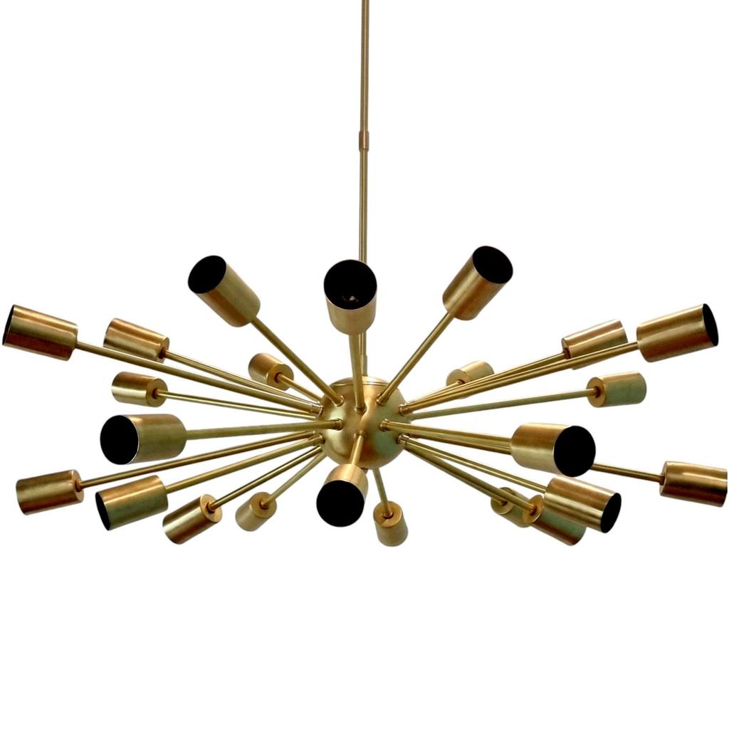 Stropní svítidlo Sputnik Light ve stylu mid-century, prémiový mosazný lustr Starburst