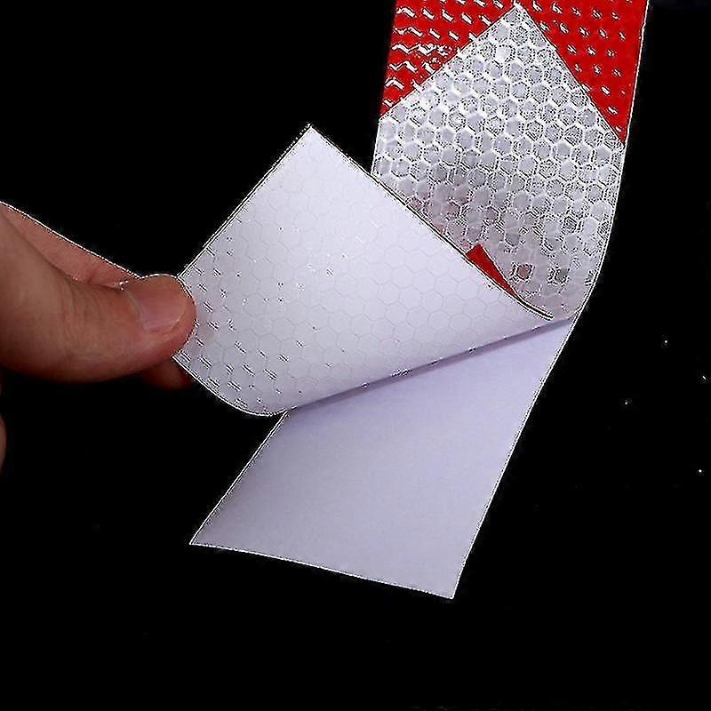 25mx5cm Reflective Warning Tape, Reflector Safety Tape For Arrow Orientation, Warning Sign, High Visibility, High Intensity, Arrow In Red And White - 