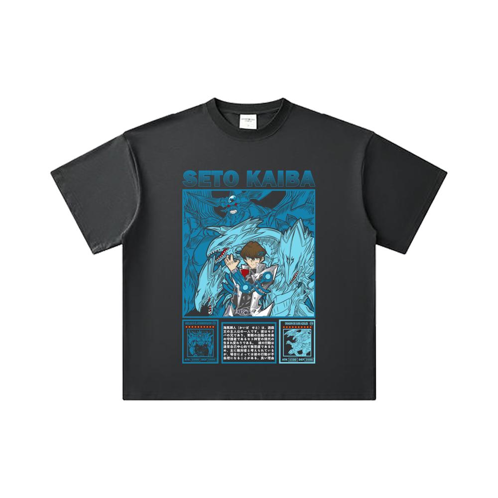 260 GSM Double Yarn 32 Count 100% Cotton Yu-Gi-Oh V6 Seto Kaiba Print Unisex Heavy Cotton T Shirt
