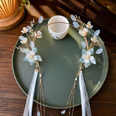 Bride Headpiece Chinese Style Headwear Hanfu Hair Crown Ancient Style Hairpin Flower Headband