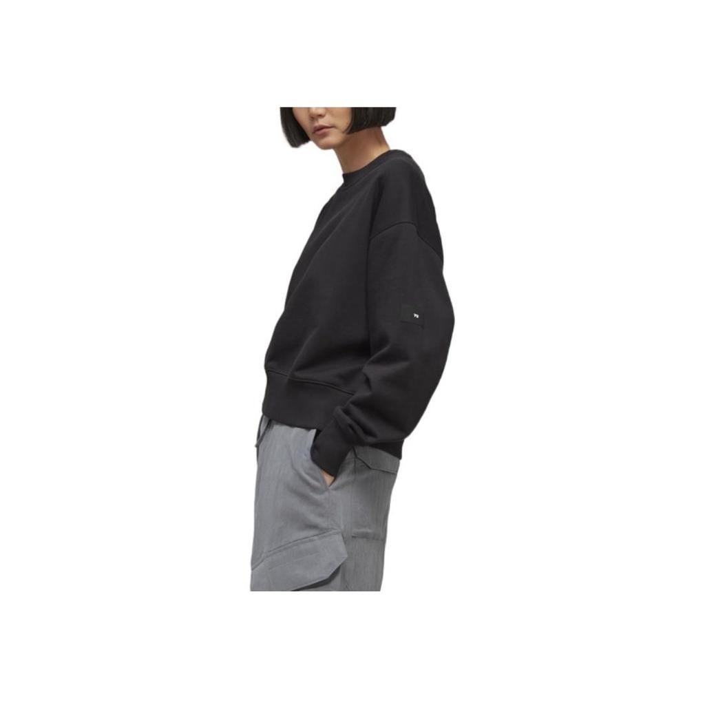 Y-3 SS23 Solid Color Crew Neck Long Sleeve Sweatshirt Unisex sweatshirt Black H44791