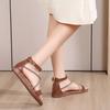 One-strap Sandals for Women Summer Rhinestone Open-toe Korean Style Flat Bottom Flat Heel Large Size Roman Shoes Sandals for Women