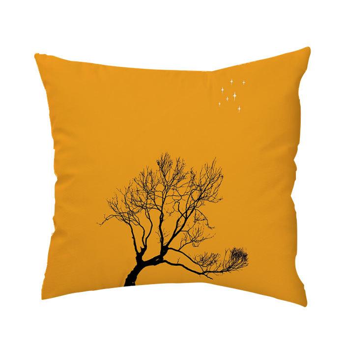Simple Sunset Branch Landscape Pillow Short Plush Printed Pillow Case Sofa Backrest Decorative Backrest Cover