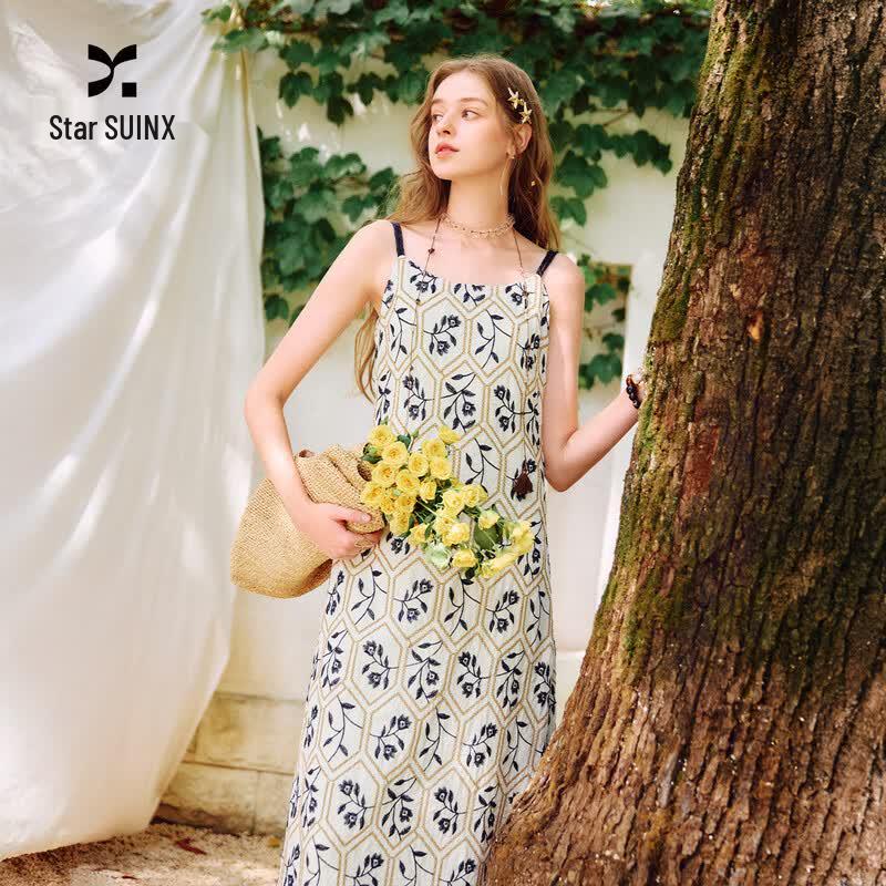 Xiangying Embroidered A-Line Camisole Dress S