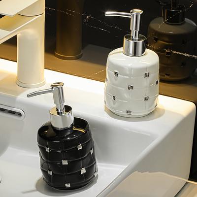 Electroplated Ceramic Hand Sanitizer Bottle Black White Soap Dispenser Bathroom Shampoo Shower Gel Lotion Dispensing Bottle Mew