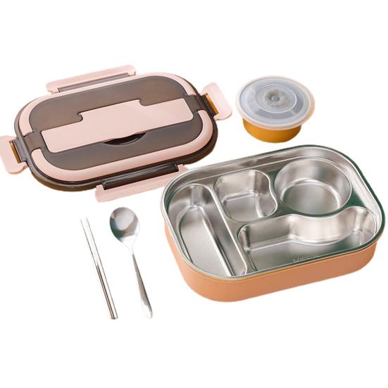 Bekväm läckagesäker mathållare Lätt att bära Bento Lunchbox med fack Skolmatsförrådsbehållare