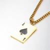 Punk Playing Cards A Shape Pendants Gold Silver Color Stainless Steel Poker Necklace for Women Men Lucky Fashion Jewelry Gift