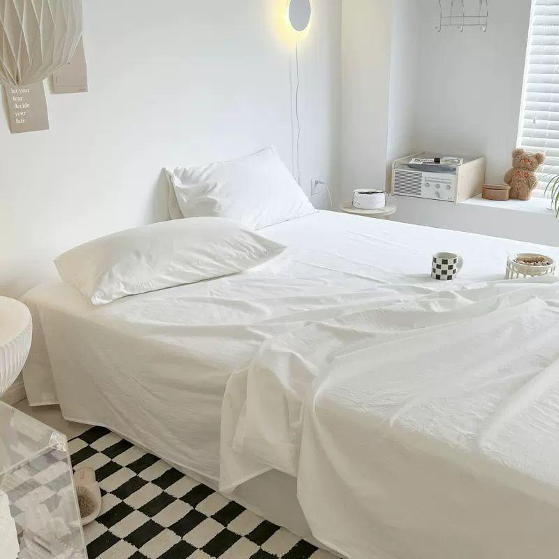 Nordic Style Solid Color Bed Sheet, Single Piece, Student Dormitory, Non-Pilling
