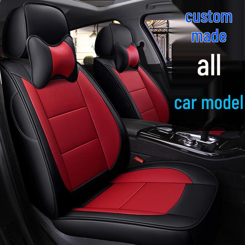 CSL Bamboo Charcoal & Genuine Leather Custom Full Wrap Car Seat Cover Cushion
