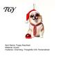 Lightweight Acrylic Dog Hanging Ornament Crown Keychain, 2D Flat Backpack Kawaii Puppy Bag Accessory Charm, Cute Animal Key Ring with Lanyard