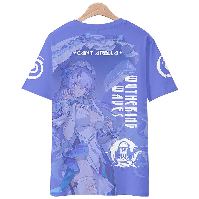 Wuthering Waves Kreslené Dámské Pánské Trička Anime Potisk O-Výstřih Nadměrné Krátký Rukáv Módní Pánské Oblečení Streetwear