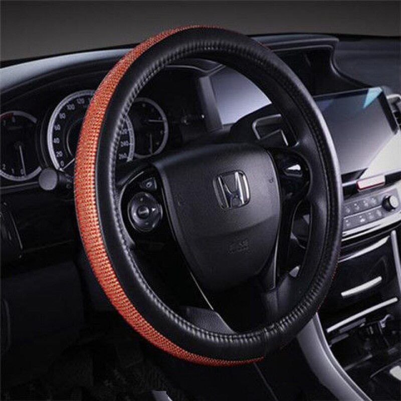 Universal Car Steering Wheel Cover with Diamonds, Fashionable Crystal, Cute Full Diamond Anti-Slip Handlebar Cover for Men and Women Decoration