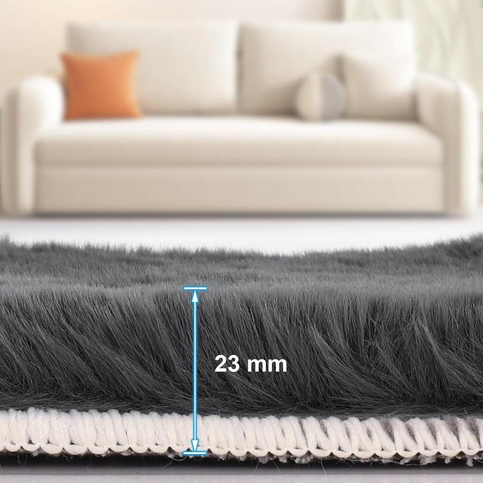 Carpet Living Room Faux Fur Luxury Plush Deep Pile Shaggy Soft Washable