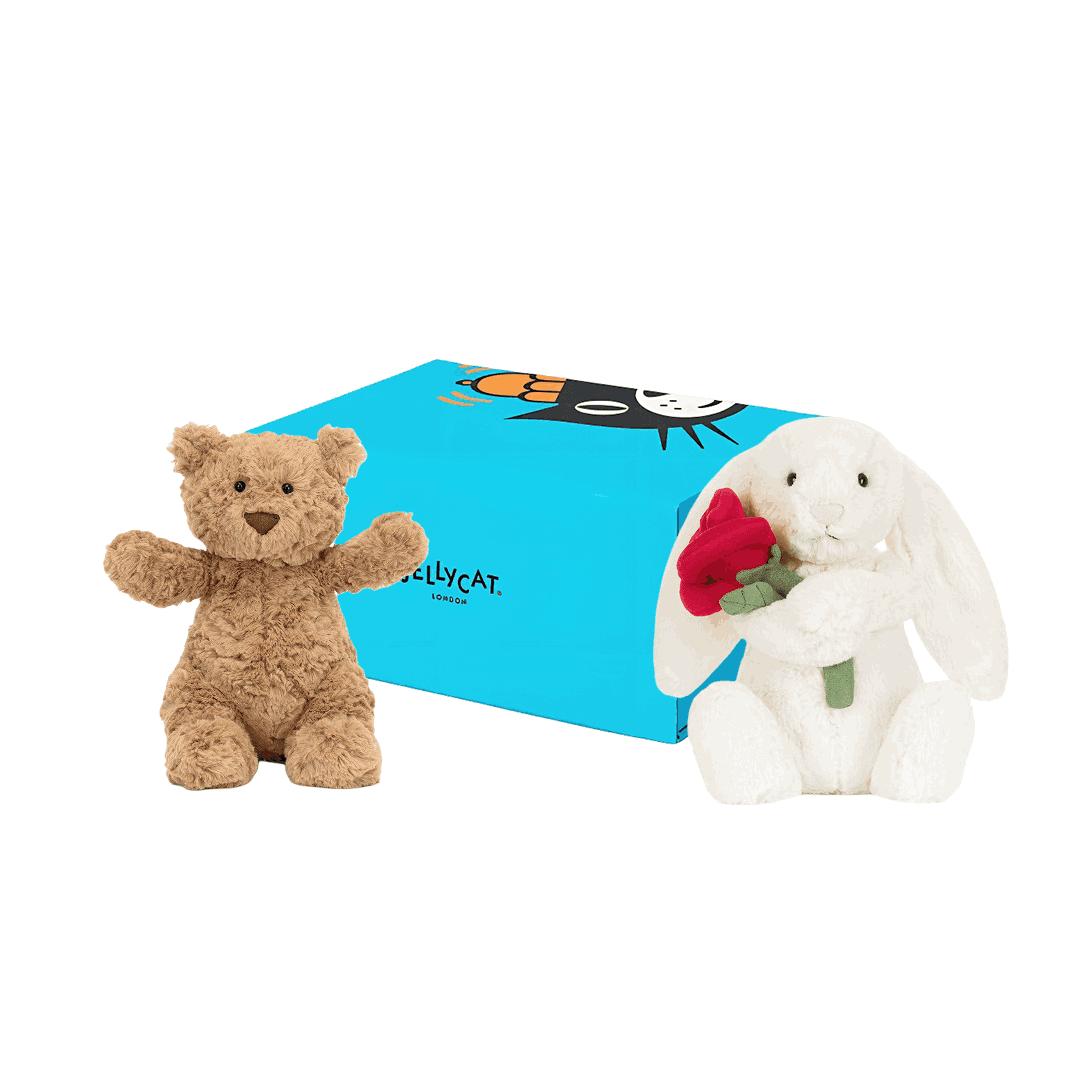 JELLYCAT Коллекция Зайчиков Коробка Сладкий Партнер Куклы Плюшевая Кукла 22см/23см Высота В Сидячем Положении BUN260213