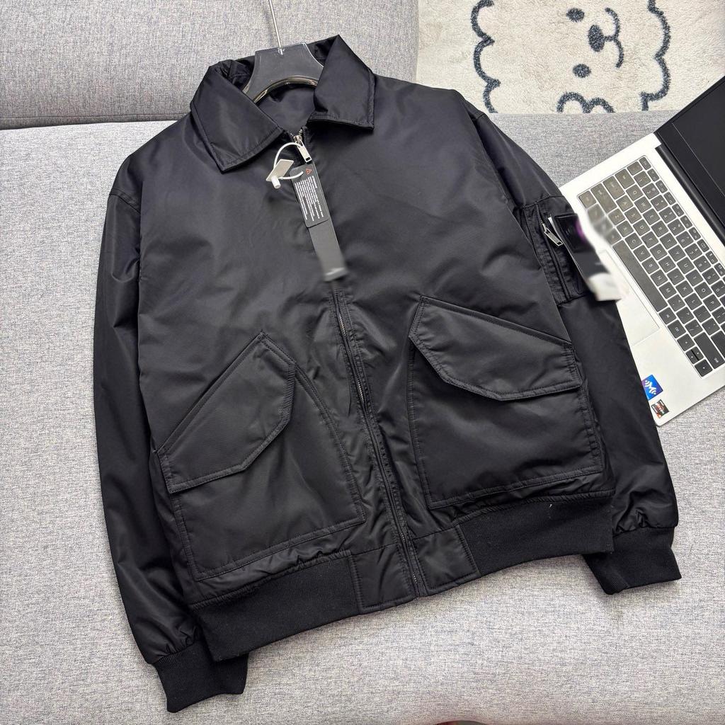 Japanischer Stil Vintage Pilot Baseballjacke: Herren Arbeitsmantel mit Kragen für Herbst/Winter