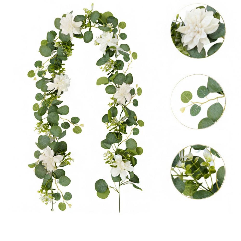 Multicolor Artificial Dahlia Flower Vine DIY Gypsophila Silk Wall Hanging Garland Accessories Ornament