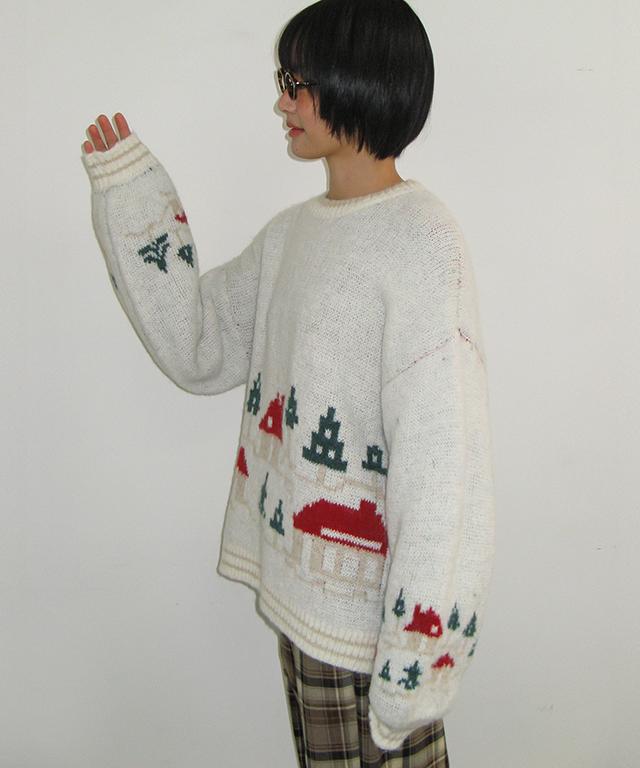 RONRON Snow Village Knit Pullover Ivory