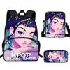 Hunters Demon Kpop Child School Backpack Set Breathable Fabric Primary Students