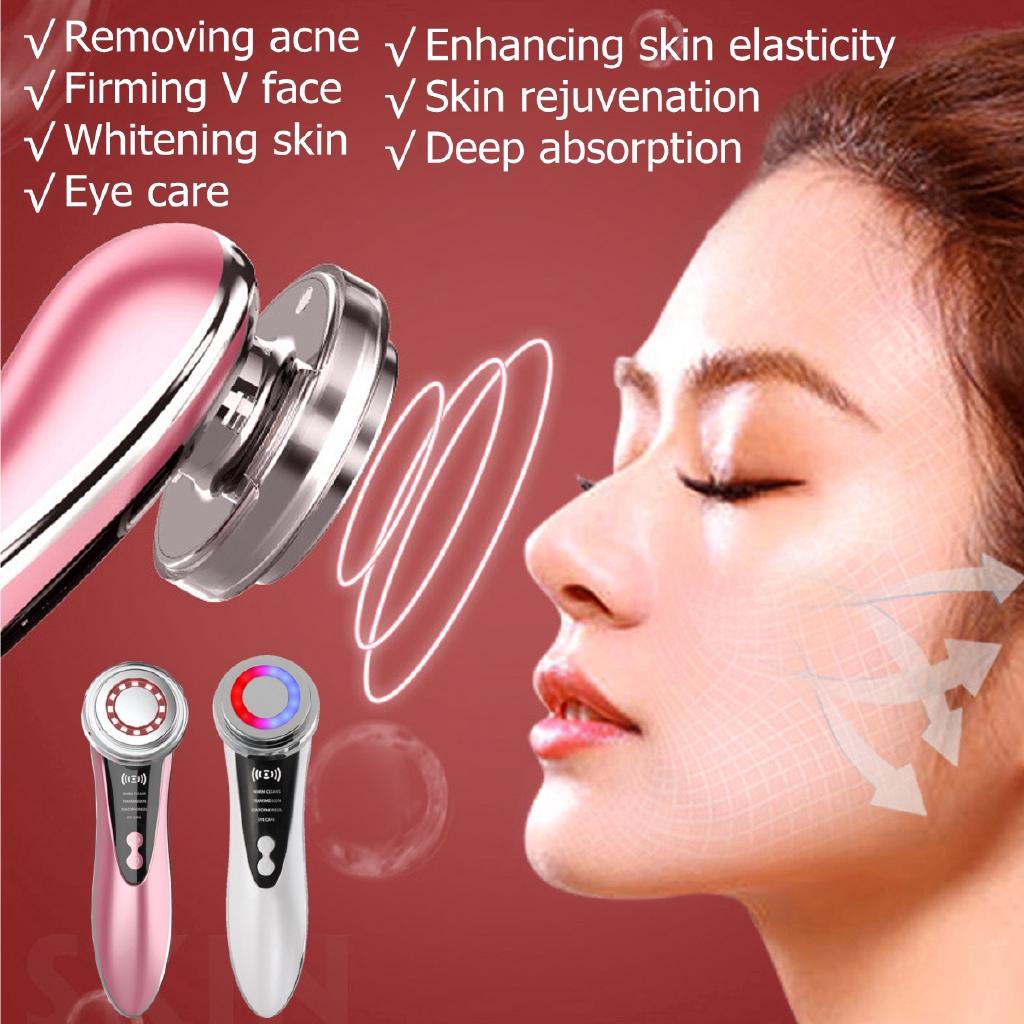 Face Skin EMS Mesotherapy Electroporation RF Radio Frequency Facial Face Lift Tighten Beauty Machine LED Photon Skin Care Device NEW