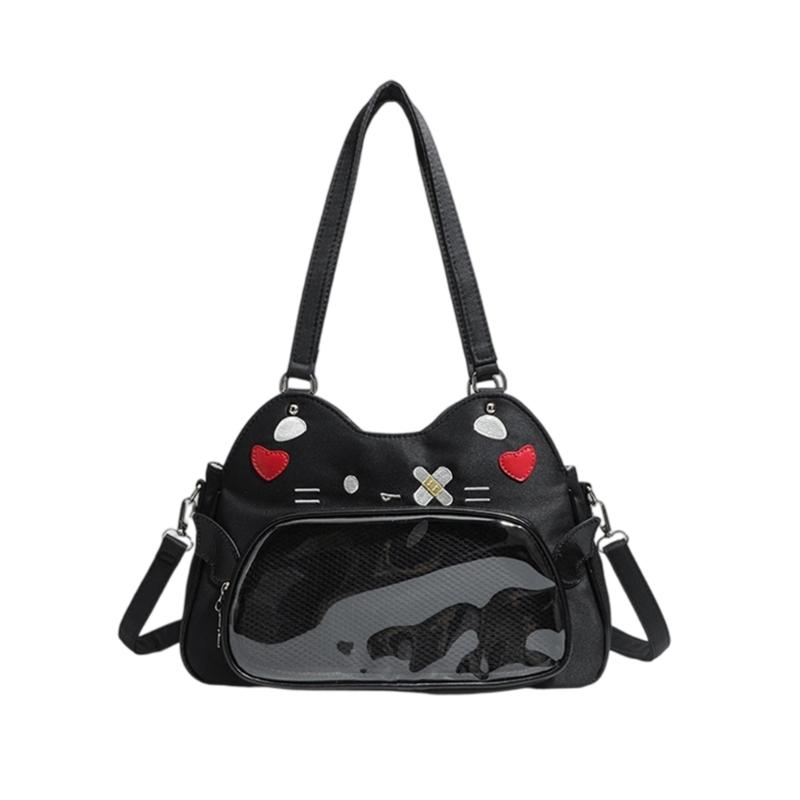 Итабаг Сумка через плечо Сумка-тоут Прозрачная Итабаг Школьная Модная Сумка-тоут Сумка через плечо Подарки для женщин чёрный