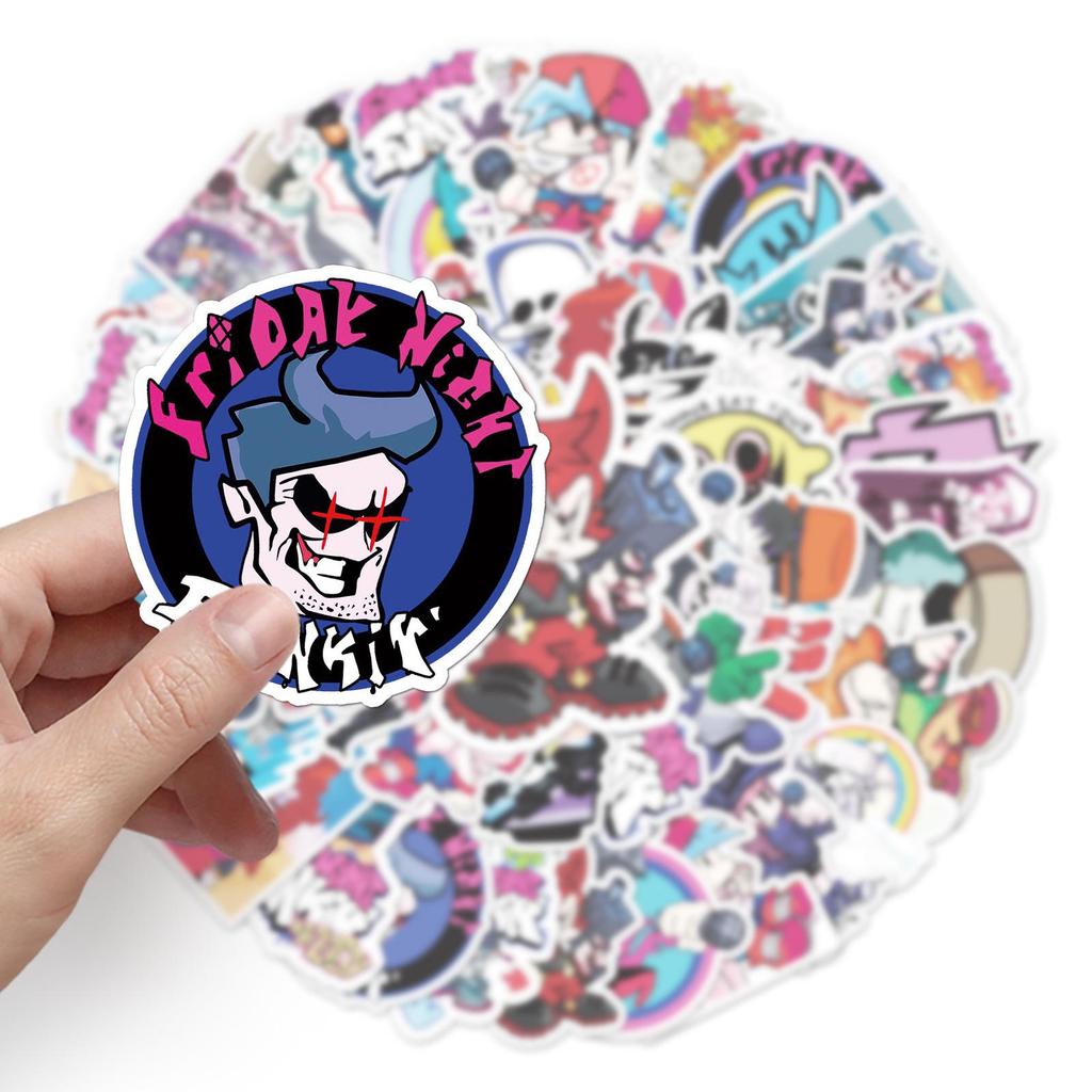 50 Friday Night Funkin' Graffiti Cartoon Game Stickers for DIY Skateboard, Water Bottle, and Suitcase