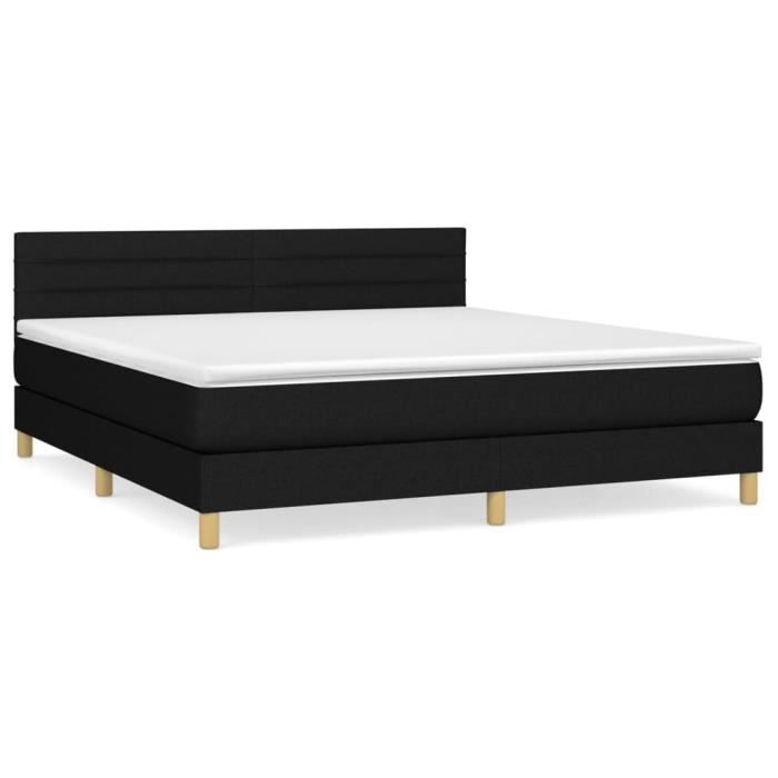 3140715 vidaXL Divan Bed with Mattress Black 180x200 Cm Fabric