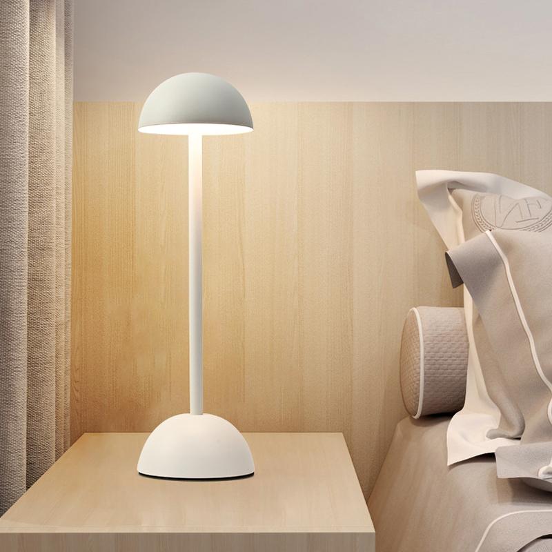 LED Mushroom Lamp Bedside Table Night Stand Mood Light Rechargeable Table Lamp Cordless Touch Floweprbud Lamp Nordic Table Lamp