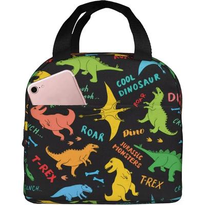 Bolsa Térmica para Almoço Dinossauro Jurássico para Crianças Lancheira Térmica Dino Padrão Animal Mini Cooler Volta às Aulas Bolsa Térmica para Refeições Dino