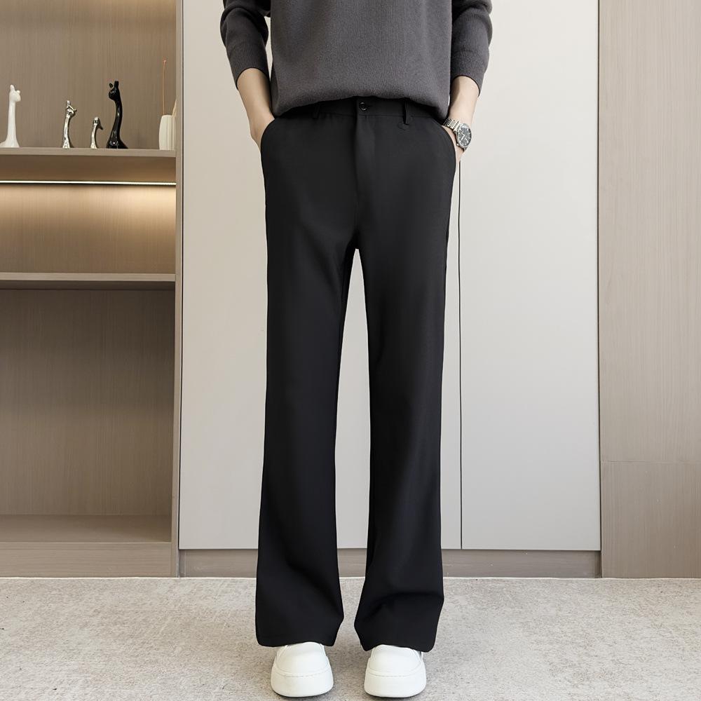 

Unisex Retro Street Micro-Flare Casual Trousers - Trendy, Versatile, High-End Feel M чёрный
