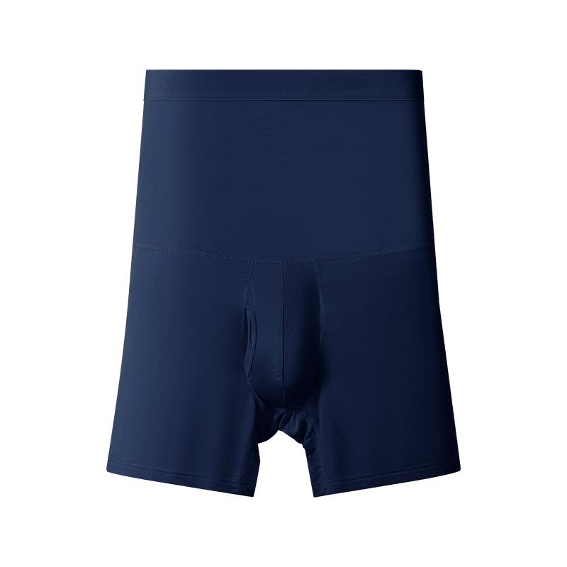 Plus Size Men's Spring and Summer Ice Silk High Waist Abdominal Extension Anti Wear Leg Waist Protection Flat Angle Briefs