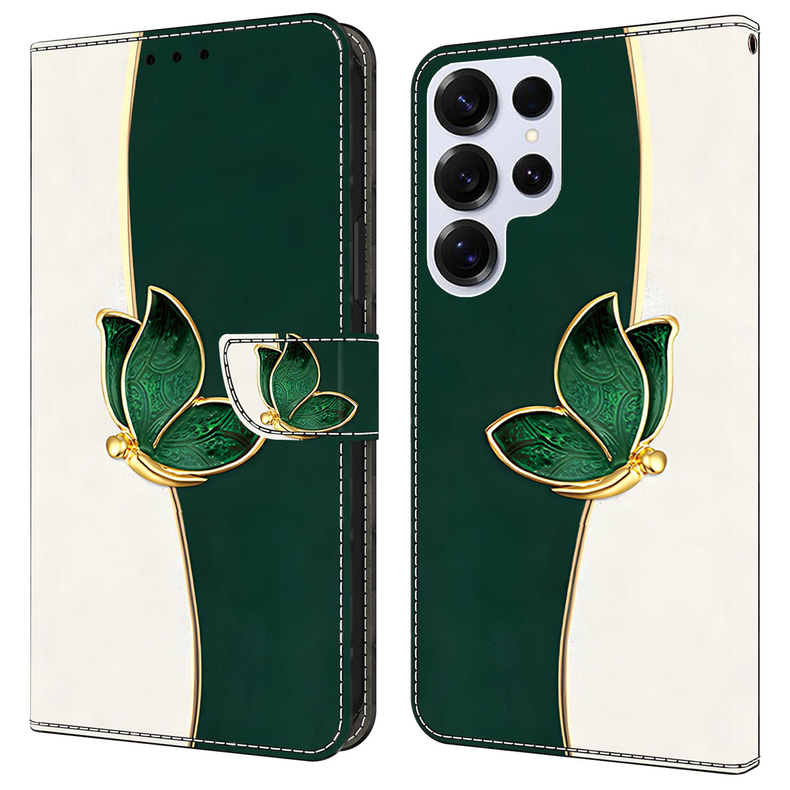 

For Samsung Galaxy S25 Ultra Leather Case Pattern Printing Wallet Stand Anti Drop Phone Cover E