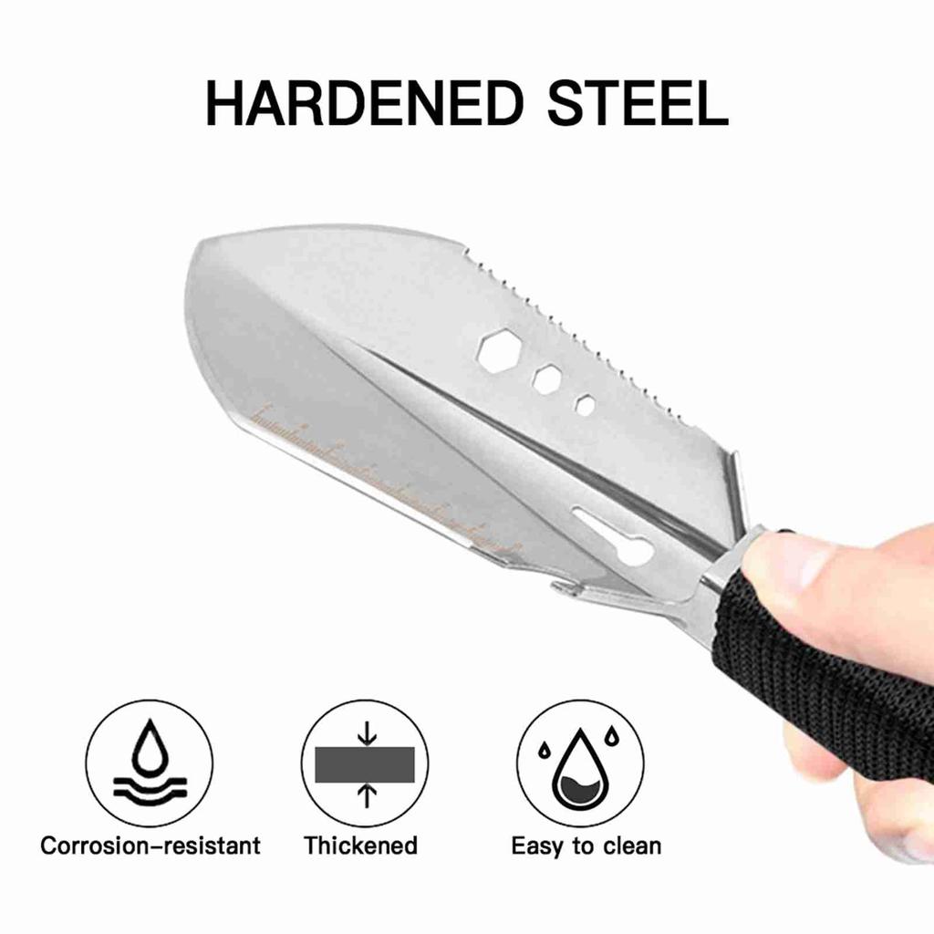 8 in 1 Multi Tool Camping Shovel Outdoor Portable Hand Shovel with Storage Pouch for Hiking Backpacking Gardening