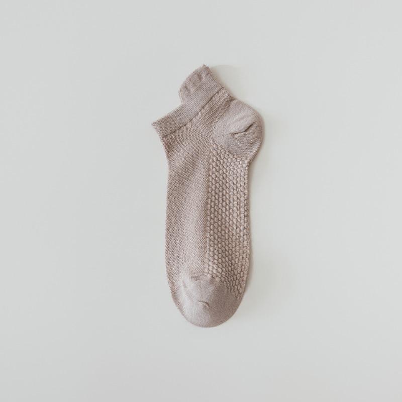 5 Pairs of Men's Summer Thin Cotton Mesh Breathable and Deodorant Wicking Short Earlift Socks